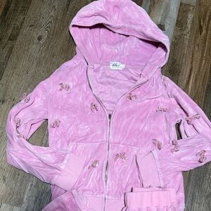 Lola + The Boys Pink jacket and sweat Pants Set